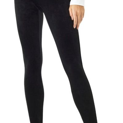 Spanx Velvet High Waist Shiny Black Leggings Size 1X